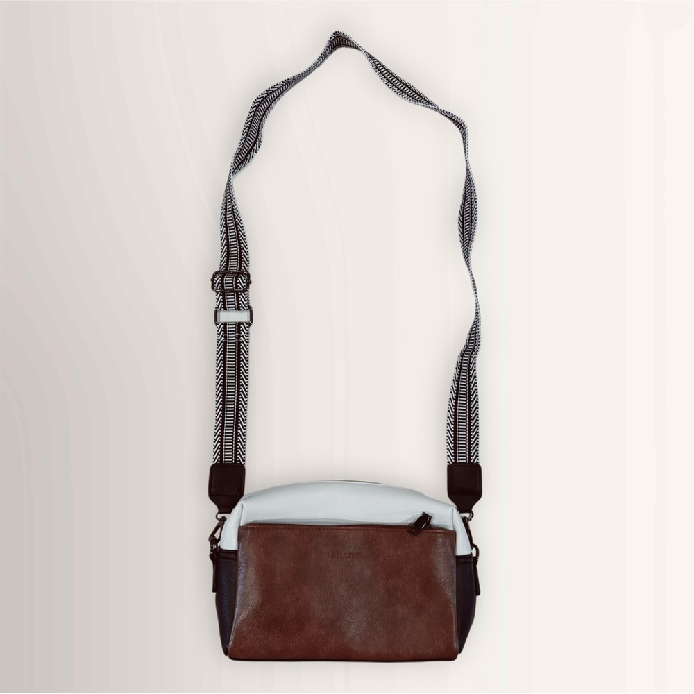 Brown and White Womens Crossbody Bag